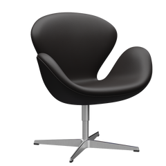 3320 Svanen loungefåtölj, stomme i borstat Aluminium av Arne Jacobsen