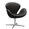 3320 Svanen loungefåtölj, stomme i borstat Aluminium av Arne Jacobsen