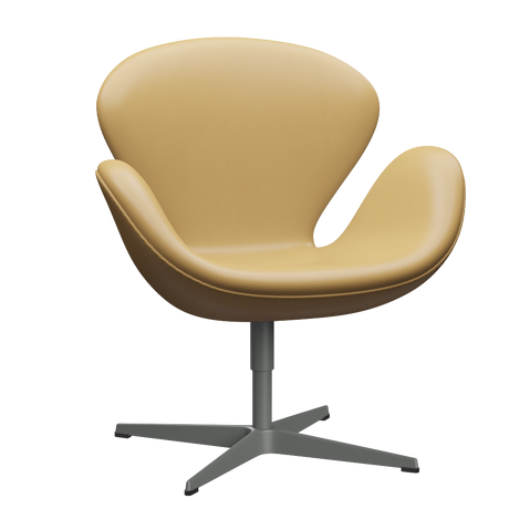 3320 Svanen Loungefåtölj, stativ i silvergrå av Arne Jacobsen - Aura læder - Black Brown - Jacobsen Plus