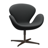 3320 Svanen Loungefåtölj, stomme i brun brons av Arne Jacobsen - Haze læder - Anthracite - Jacobsen Plus