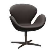 3320 Svanen Loungefåtölj, stomme i brun brons av Arne Jacobsen - Haze læder - Dark Brown - Jacobsen Plus