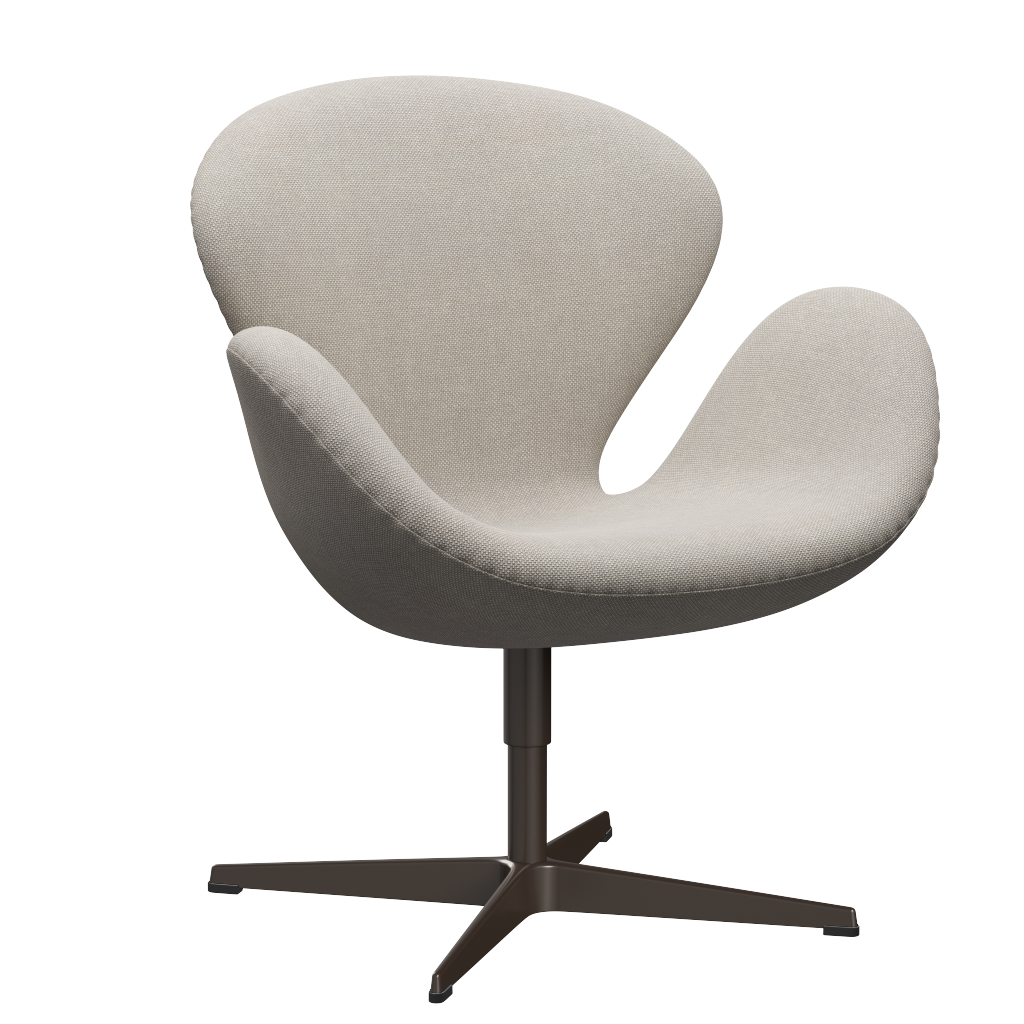 3320 Svanen Loungefåtölj, stomme i brun brons av Arne Jacobsen - Hallingdal - 103 Light Grey - Jacobsen Plus