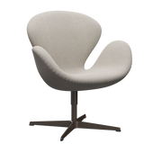 3320 Svanen Loungefåtölj, stomme i brun brons av Arne Jacobsen - Hallingdal - 103 Light Grey - Jacobsen Plus
