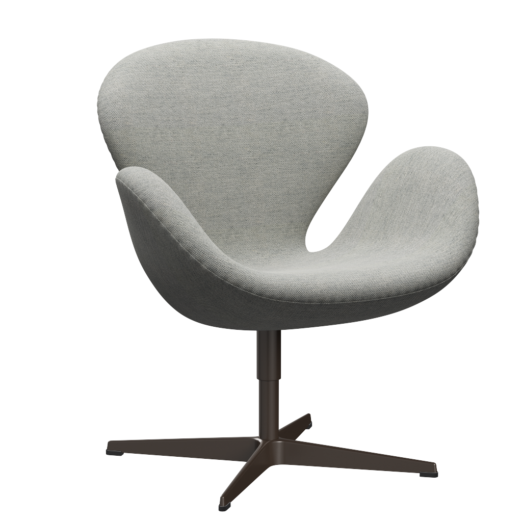 3320 Svanen Loungefåtölj, stomme i brun brons av Arne Jacobsen - Hallingdal - 110 White/Grey - Jacobsen Plus