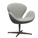 3320 Svanen Loungefåtölj, stomme i brun brons av Arne Jacobsen - Hallingdal - 110 White/Grey - Jacobsen Plus
