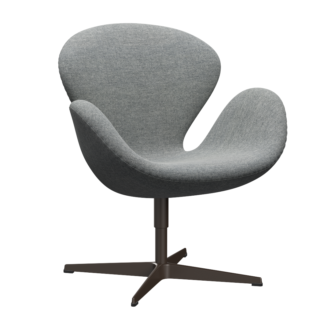 3320 Svanen Loungefåtölj, stomme i brun brons av Arne Jacobsen - Hallingdal - 116 White Grey - Jacobsen Plus