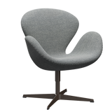 3320 Svanen Loungefåtölj, stomme i brun brons av Arne Jacobsen - Hallingdal - 116 White Grey - Jacobsen Plus