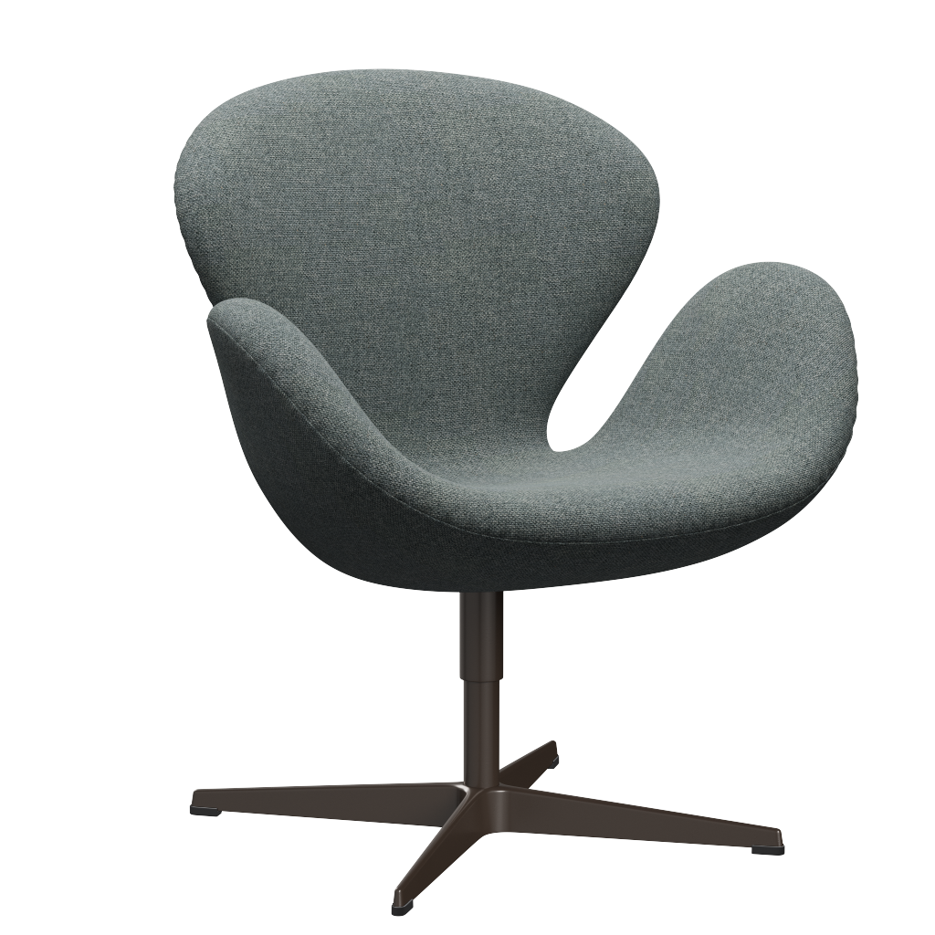 3320 Svanen Loungefåtölj, stomme i brun brons av Arne Jacobsen - Hallingdal - 130 Grey - Jacobsen Plus