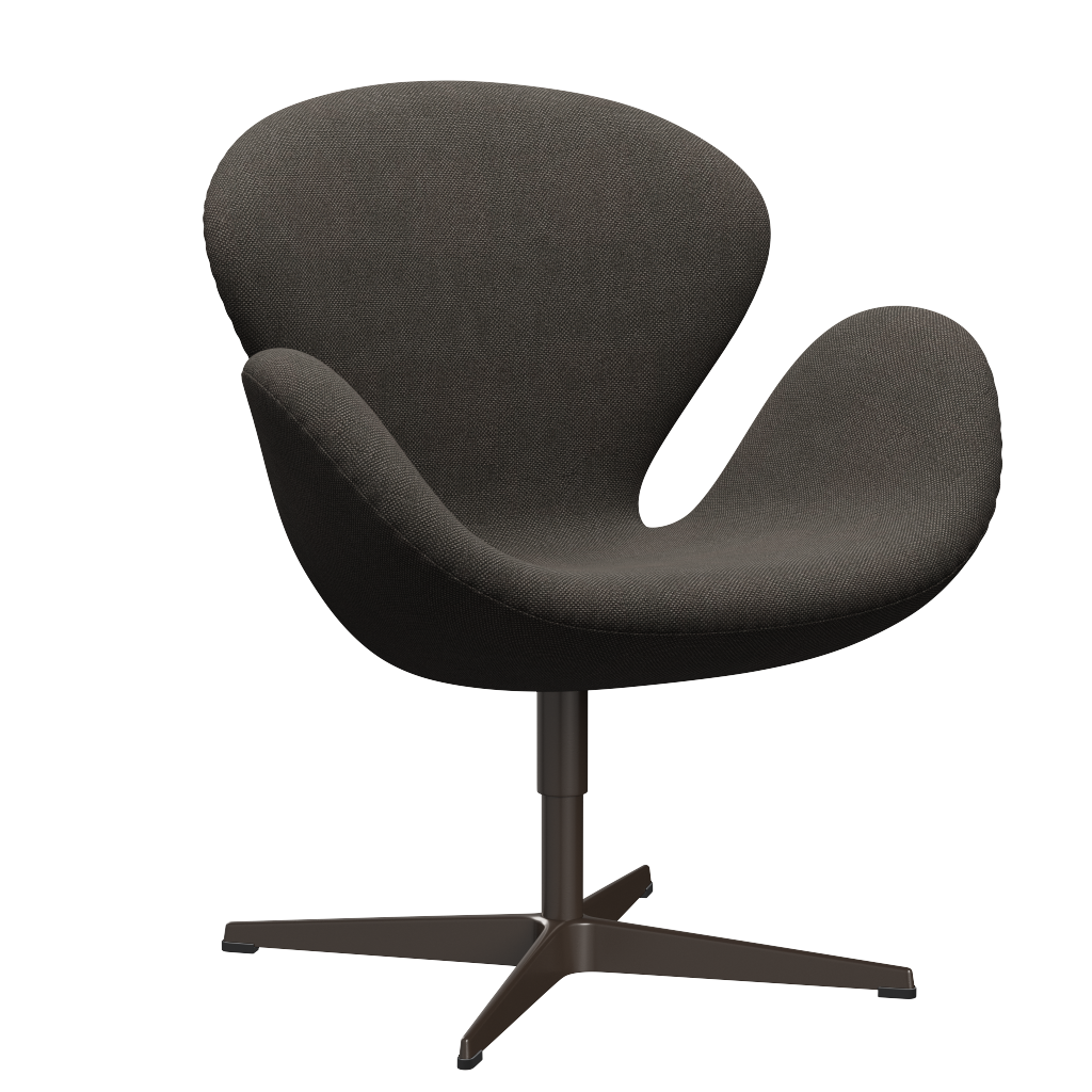 3320 Svanen Loungefåtölj, stomme i brun brons av Arne Jacobsen - Hallingdal - 153 Light Charcoal - Jacobsen Plus
