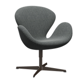 3320 Svanen Loungefåtölj, stomme i brun brons av Arne Jacobsen - Hallingdal - 166 White Black - Jacobsen Plus