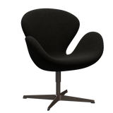 3320 Svanen Loungefåtölj, stomme i brun brons av Arne Jacobsen - Hallingdal - 173 Black/Grey - Jacobsen Plus