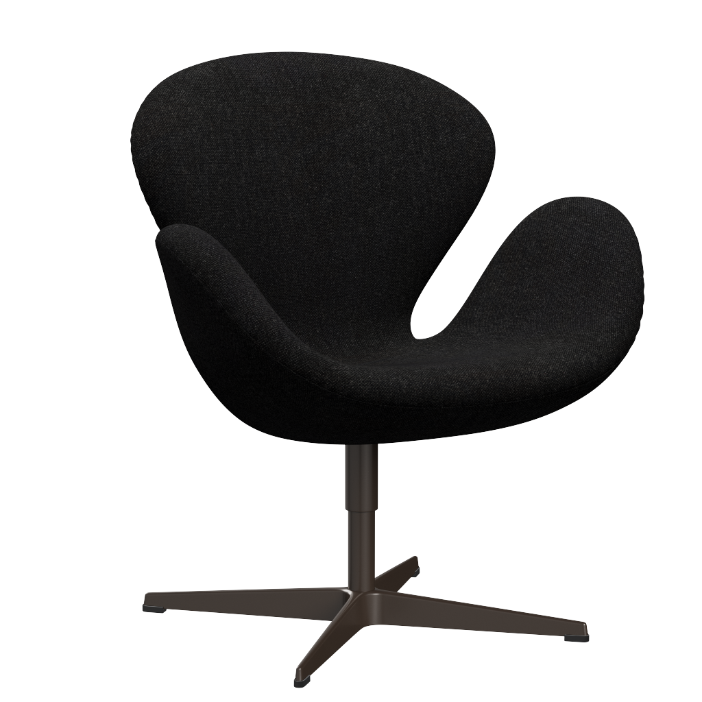 3320 Svanen Loungefåtölj, stomme i brun brons av Arne Jacobsen - Hallingdal - 180 Charcoal - Jacobsen Plus