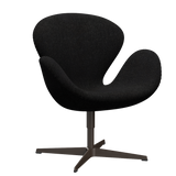 3320 Svanen Loungefåtölj, stomme i brun brons av Arne Jacobsen - Hallingdal - 180 Charcoal - Jacobsen Plus