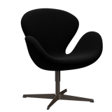 3320 Svanen Loungefåtölj, stomme i brun brons av Arne Jacobsen - Hallingdal - 190 Black - Jacobsen Plus