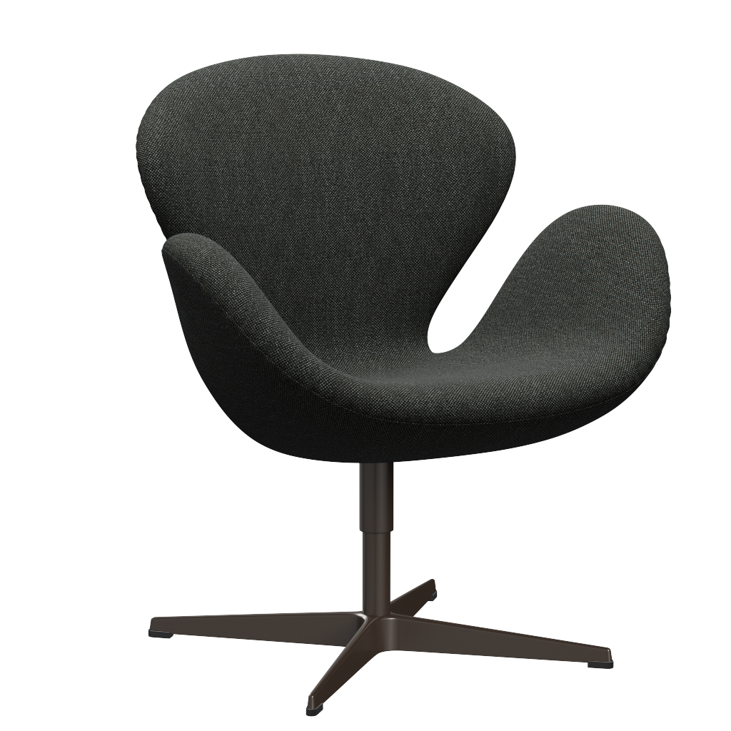 3320 Svanen Loungefåtölj, stomme i brun brons av Arne Jacobsen - Hallingdal - 368 Black/Grey - Jacobsen Plus