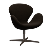 3320 Svanen Loungefåtölj, stomme i brun brons av Arne Jacobsen - Hallingdal - 370 Black/Brown - Jacobsen Plus
