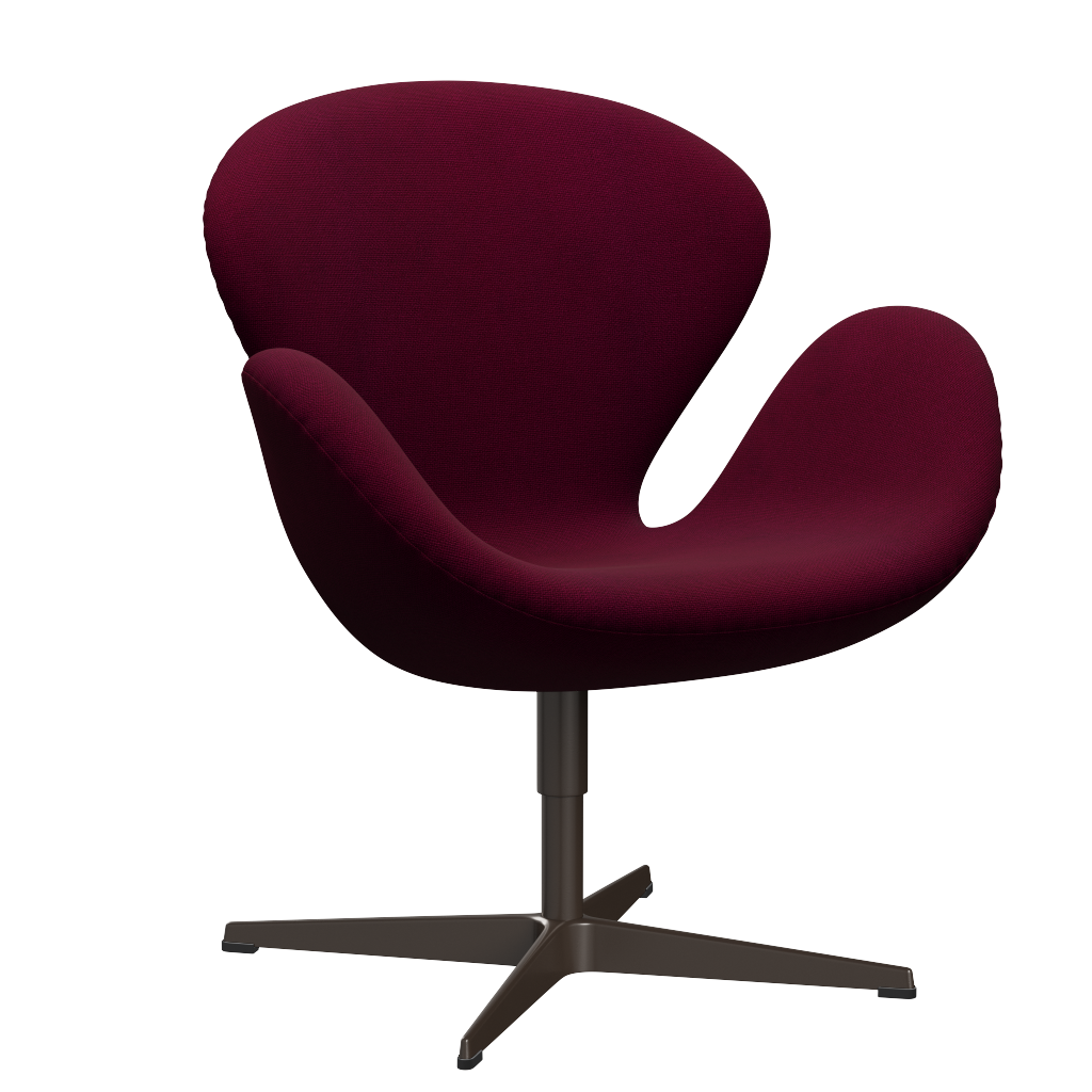 3320 Svanen Loungefåtölj, stomme i brun brons av Arne Jacobsen - Hallingdal - 563 Dark Rose - Jacobsen Plus