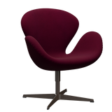 3320 Svanen Loungefåtölj, stomme i brun brons av Arne Jacobsen - Hallingdal - 563 Dark Rose - Jacobsen Plus