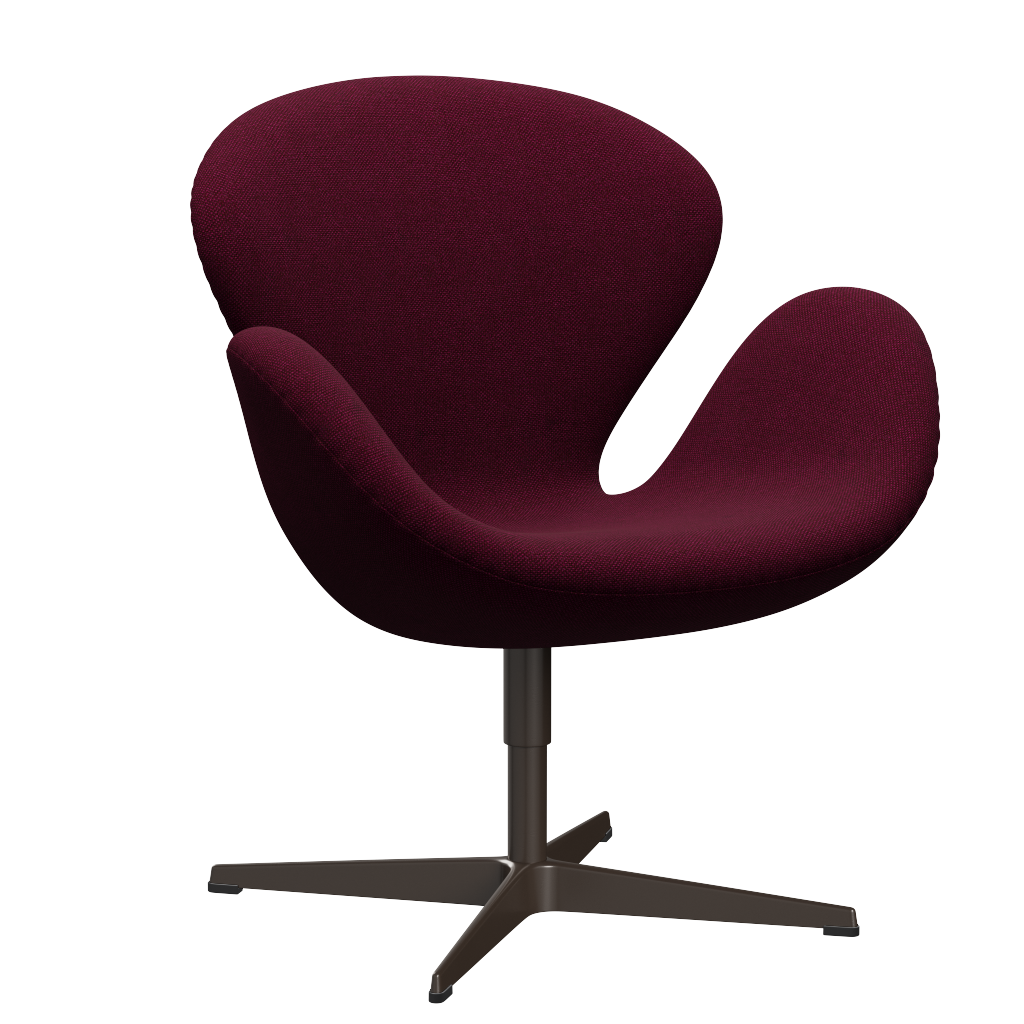 3320 Svanen Loungefåtölj, stomme i brun brons av Arne Jacobsen - Hallingdal - 573 Wine Red/Purple - Jacobsen Plus