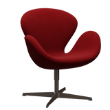 3320 Svanen Loungefåtölj, stomme i brun brons av Arne Jacobsen - Hallingdal - 657 Red - Jacobsen Plus