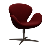 3320 Svanen Loungefåtölj, stomme i brun brons av Arne Jacobsen - Hallingdal - 687 Dark Red - Jacobsen Plus