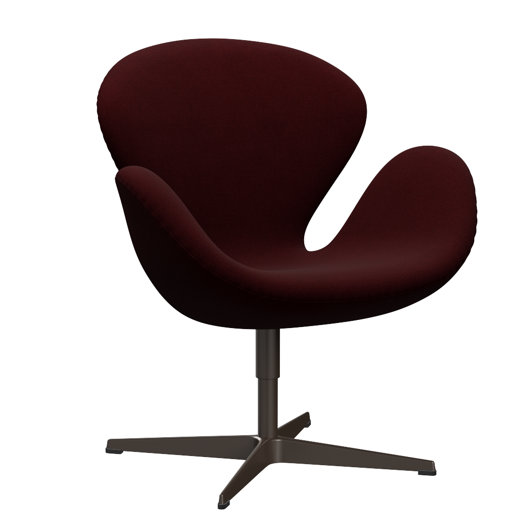 3320 Svanen Loungefåtölj, stomme i brun brons av Arne Jacobsen - Hallingdal - 694 Wine Red - Jacobsen Plus
