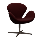 3320 Svanen Loungefåtölj, stomme i brun brons av Arne Jacobsen - Hallingdal - 694 Wine Red - Jacobsen Plus