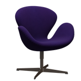 3320 Svanen Loungefåtölj, stomme i brun brons av Arne Jacobsen - Hallingdal - 702 Purple - Jacobsen Plus