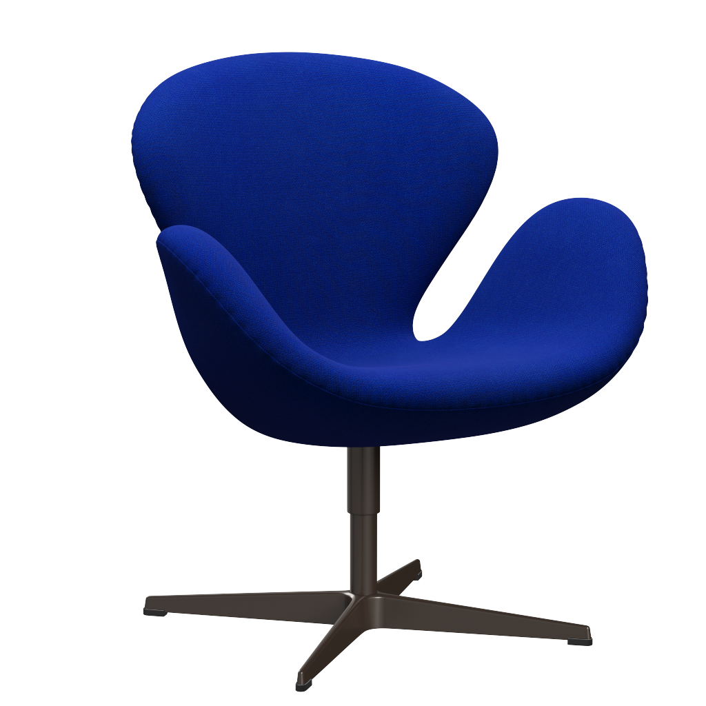3320 Svanen Loungefåtölj, stomme i brun brons av Arne Jacobsen - Hallingdal - 750 Blue - Jacobsen Plus