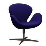 3320 Svanen Loungefåtölj, stomme i brun brons av Arne Jacobsen - Hallingdal - 763 Dark Purple - Jacobsen Plus