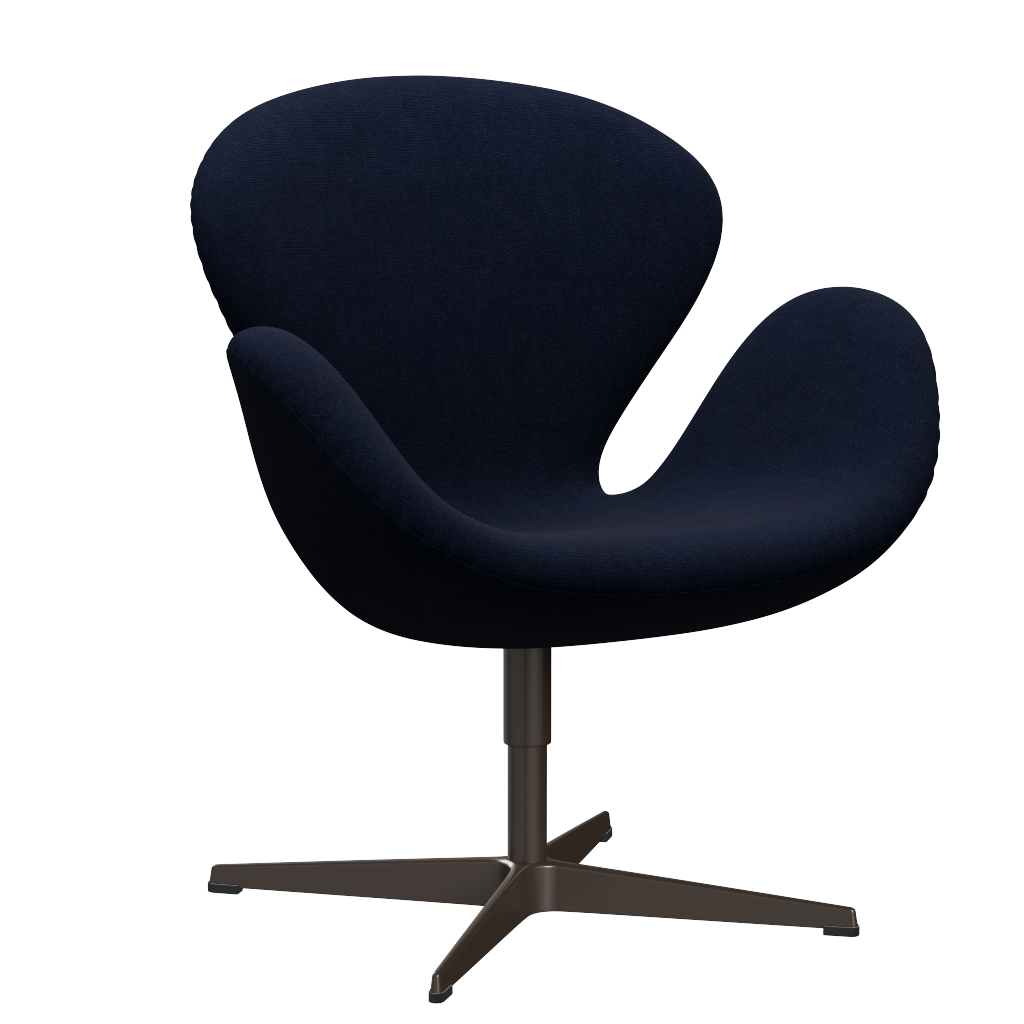 3320 Svanen Loungefåtölj, stomme i brun brons av Arne Jacobsen - Hallingdal - 764 Royal Blue - Jacobsen Plus
