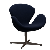 3320 Svanen Loungefåtölj, stomme i brun brons av Arne Jacobsen - Hallingdal - 764 Royal Blue - Jacobsen Plus