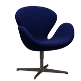 3320 Svanen Loungefåtölj, stomme i brun brons av Arne Jacobsen - Hallingdal - 773 Dark Blue - Jacobsen Plus