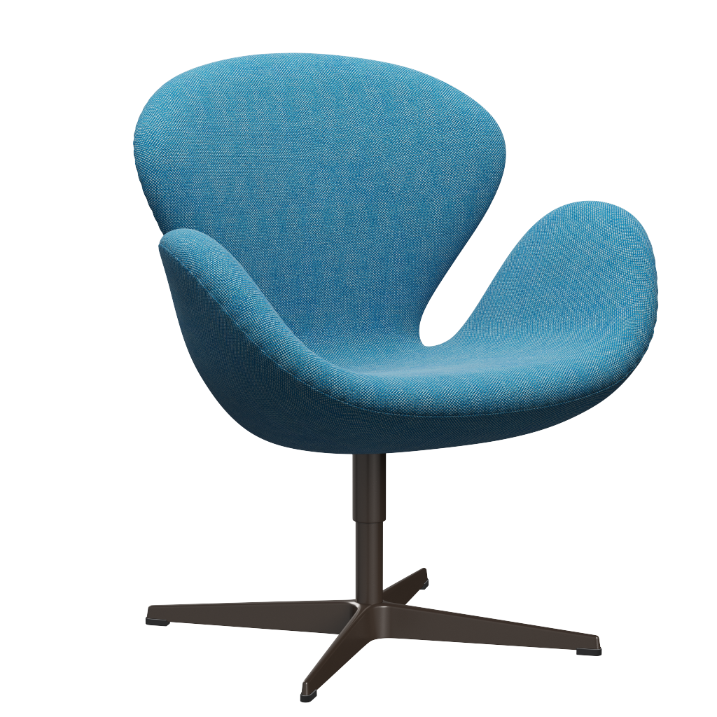 3320 Svanen Loungefåtölj, stomme i brun brons av Arne Jacobsen - Hallingdal - 840 White/Turquise - Jacobsen Plus