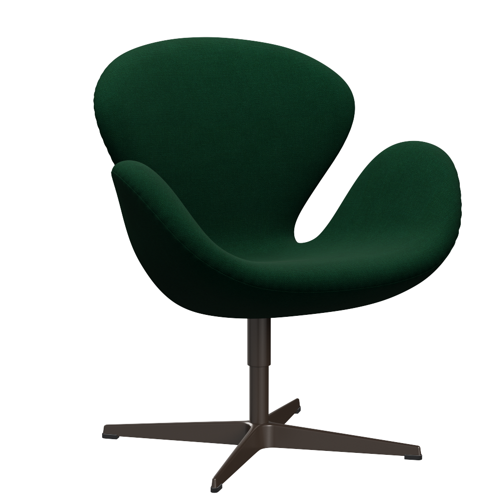 3320 Svanen Loungefåtölj, stomme i brun brons av Arne Jacobsen - Hallingdal - 944 Glass Green - Jacobsen Plus