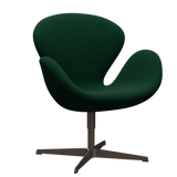 3320 Svanen Loungefåtölj, stomme i brun brons av Arne Jacobsen - Hallingdal - 944 Glass Green - Jacobsen Plus