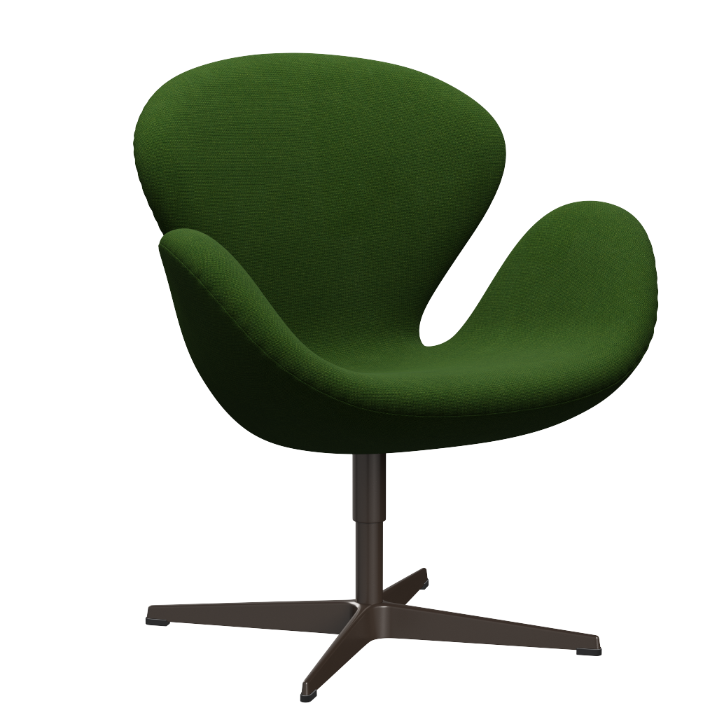 3320 Svanen Loungefåtölj, stomme i brun brons av Arne Jacobsen - Hallingdal - 960 Grass Green - Jacobsen Plus