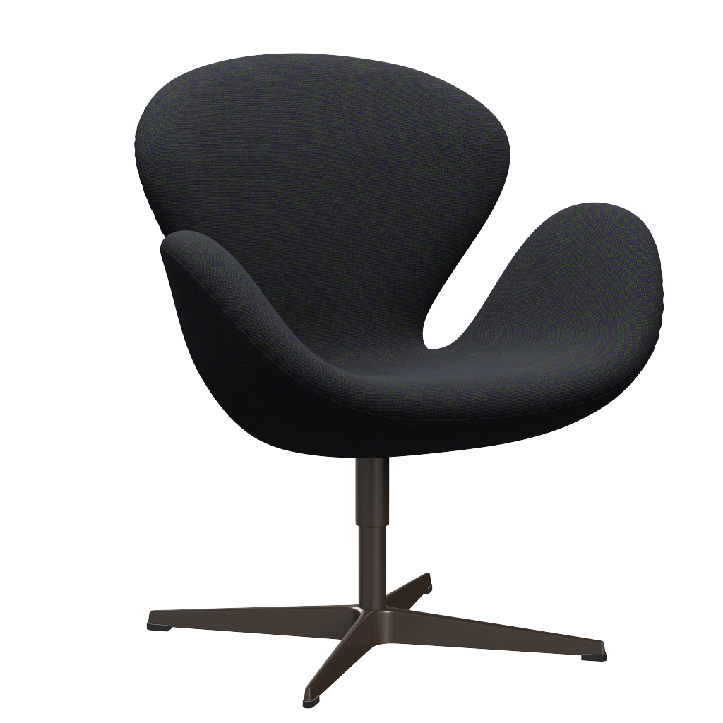 3320 Svanen Loungefåtölj, stomme i brun brons av Arne Jacobsen - Hallingdal - 968 Purple/Green - Jacobsen Plus