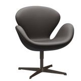 3320 Svanen Loungefåtölj, stomme i brun brons av Arne Jacobsen - Essential læder - Dark Brown - Jacobsen Plus