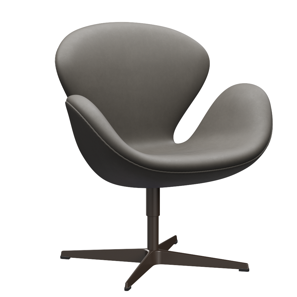 3320 Svanen Loungefåtölj, stomme i brun brons av Arne Jacobsen - Essential læder - Lava - Jacobsen Plus