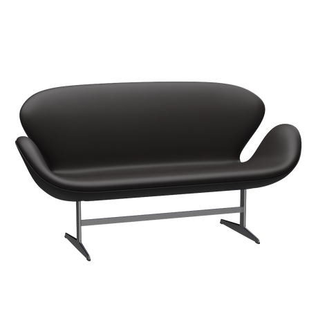 3321 Svanesoffa av Arne Jacobsen - Aura læder - Black Brown - Jacobsen Plus