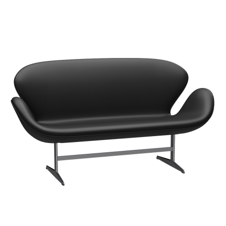3321 Svanesoffa av Arne Jacobsen - Aura læder - Black Brown - Jacobsen Plus