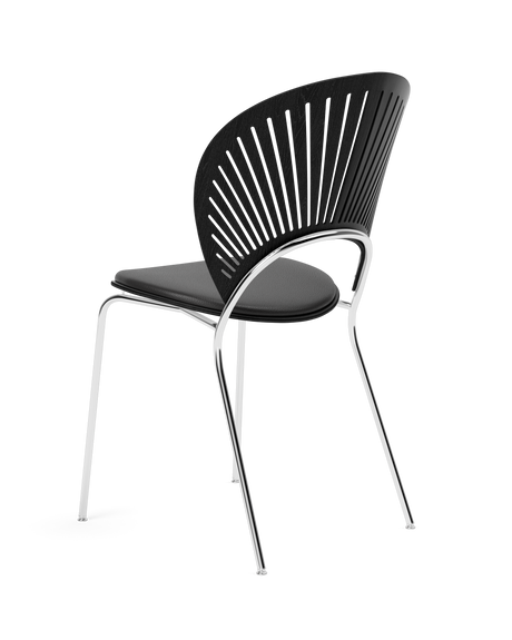 Trinidad Stol med svart läder på sits från Fredericia Furniture - 3 - Jacobsen Plus