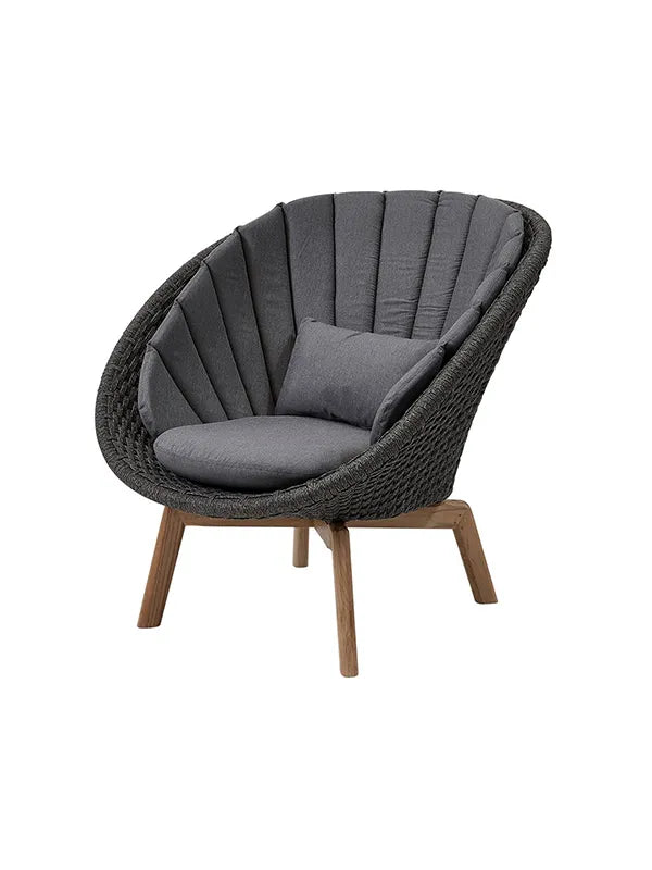 Peacock Loungestol, Soft Rope m/ben i teak från Cane-line - 1 - Jacobsen Plus
