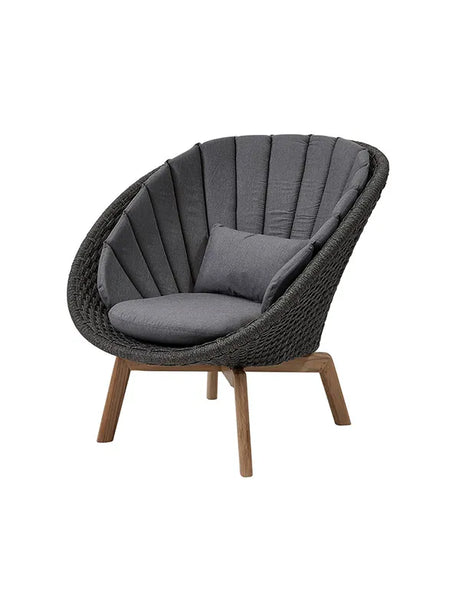 Peacock Loungestol, Soft Rope m/ben i teak från Cane-line - Jacobsen Plus