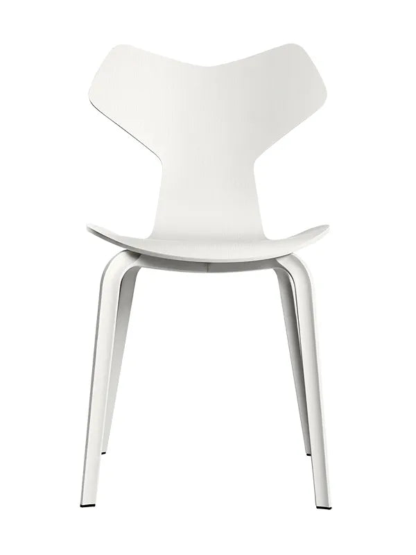 4130 Grand Prix med träben av Arne Jacobsen - Uden stoppning / Farvet ask / Vit - Jacobsen Plus