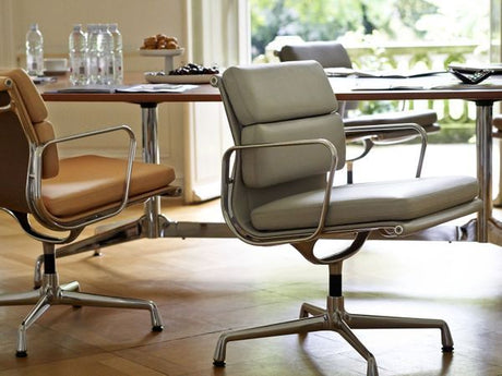 Soft Pad Chair EA 217 Kontorsstol, cognac läder/kromstomme från Vitra - 4 - Jacobsen Plus