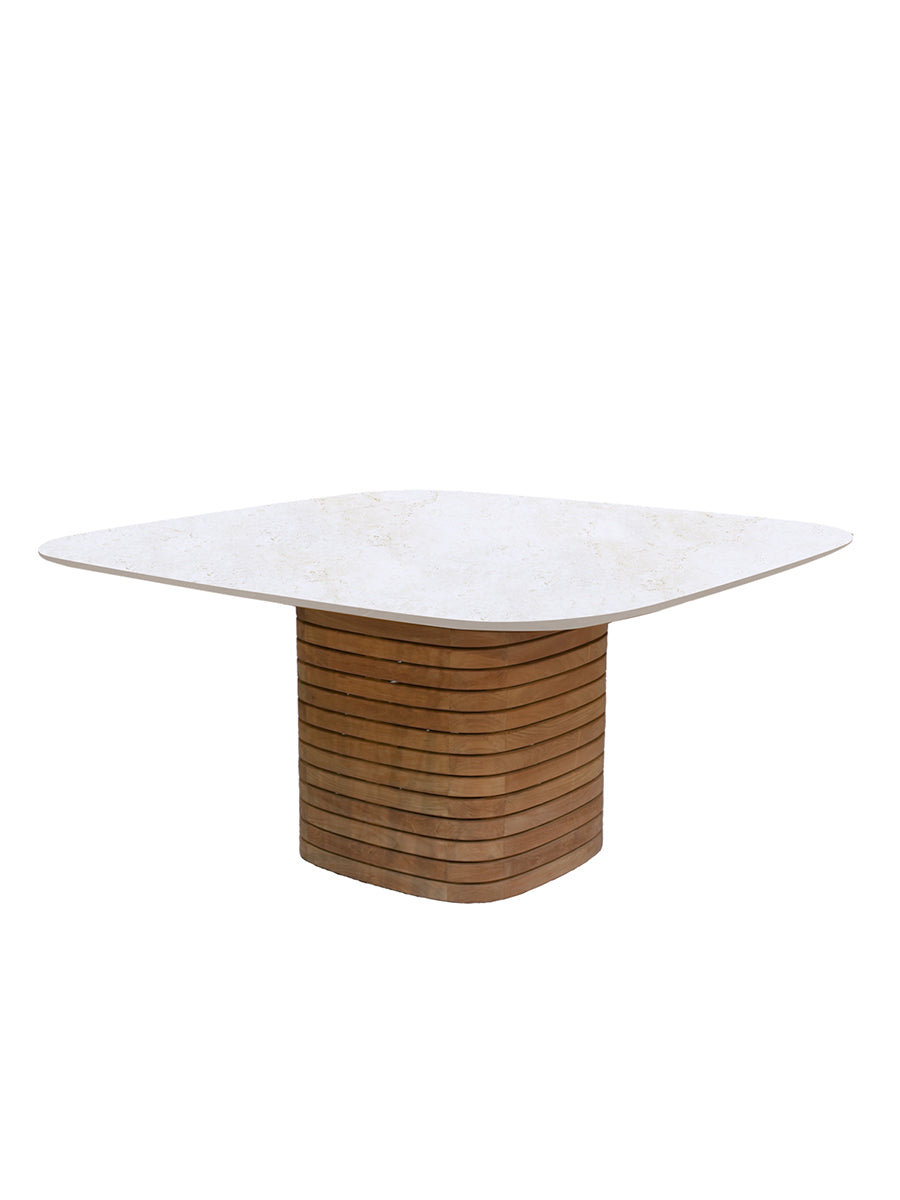 Mellow Trädgårdsbord, kvadratiskt från Cane-line - Travertine look - Jacobsen Plus