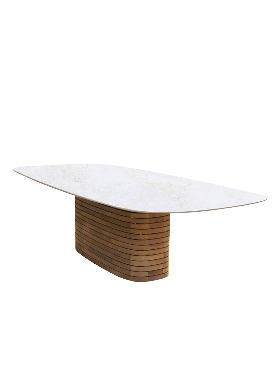 Mellow trädgårdsbord, ovalt, stort från Cane-line - Travertine look - Jacobsen Plus