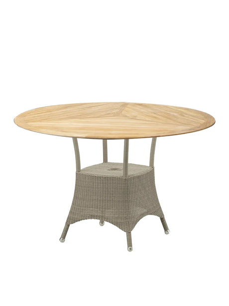 Lansing Trädgårdsbord, litet från Cane-line - Naturlig / Inkl. bordplade i teak - Jacobsen Plus
